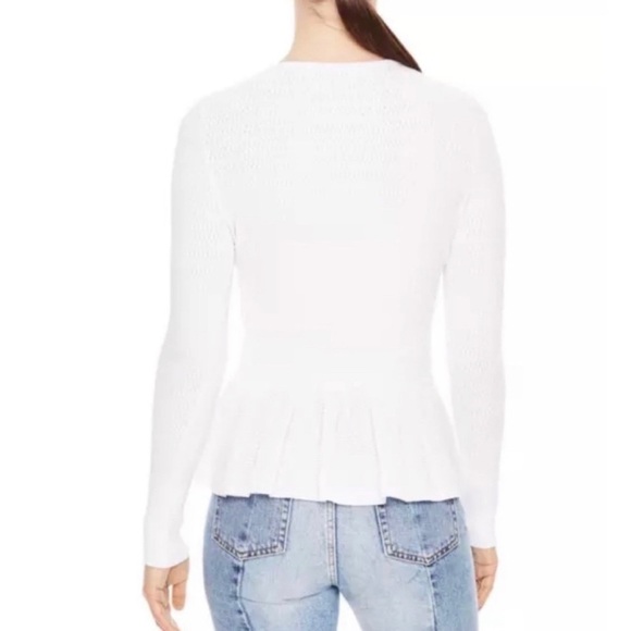 SANDRO stanislav Cardigan white sweater Women long sleeves size Medium Top Zipup - Picture 3 of 9